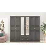 Bahar Anthracite 6 Doors 2 Drawers Wardrobe 50 x 210 x 210 cm - Wholesale - Black - Sunroyal Concept
TijaraHub