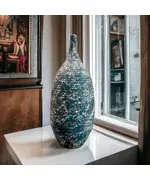 Aqua Glow Pottery Vase - Wholesale Luxe Craft - Elegant Home & Garden Décor - Kvell Masterpiece​ - TijaraHub