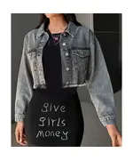 Crop Denim Jacket With Front Button And Pocket - Wholesale - Grey - DEMA
TijaraHub