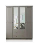 Zenio Side 4 Door 2 Drawer Mirrored Wardrobe Anthracite – Bulk – Turkish Furniture – Zenio Mobilya. TijaraHub!