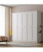 Zenio Side 5 Door Wardrobe - White - Bulk – Turkish Furniture - Zenio Mobilya - TijaraHub