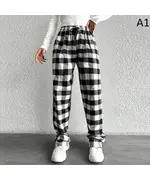 Checkered Woven Women Trousers - Wholesale - Black & White - Erdil Tekstil
TijaraHub