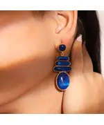 Ocean Deep Earrings - Handmade Jewelry - B2B - Plated Egyptian Gold 18k - Model: Y.E 0049 - Tijarahub