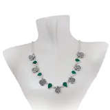 Green Women Necklace Silver