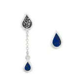 blue women Silver Earring