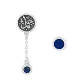 blue women Silver Earring