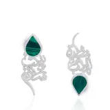 green women Silver Earring