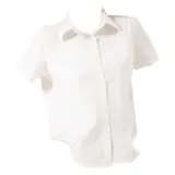 Off White Cotton Short Sleeve Shirt - Buy In Bulk - Fashion For Women - Diva Couture - Tijarahub