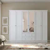 Zenio Side 6 Door 2 Drawer Mirrored White Wardrobe – Bulk – Turkish Furniture – Zenio Mobilya. TijaraHub!