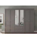 Zenio Side 6 Door 2 Drawer Mirrored Wardrobe Anthracite – Bulk – Turkish Furniture – Zenio Mobilya. TijaraHub!