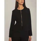 Black Tailored Jacket With Zipper - Women's Clothing - Wholesale - Dalydress TijaraHub