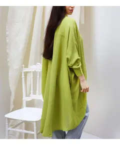 High - Low Oversized Shirt - For Women - Material Linen - SK Shop