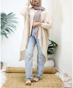 High - Low Oversized Shirt - For Women - Material Linen - SK Shop