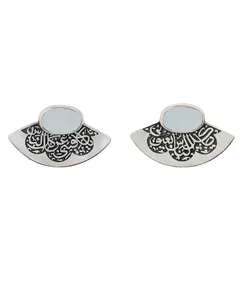 El Markiz Women's Silver Hand-Made Earrings inlaid with Natural Seashells 925 caliber Tijarahub