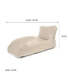 Ariika Lounger Bean bag Chair - 130 x 62 cm - Material Leather - for your Living Room