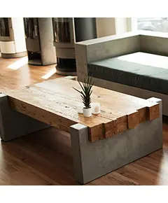 Wood Coffee Table - Wholesale Elegant Grey Polyester Stone & Wood Furnishing - Shaheen Farouk Designs - Tijarahub