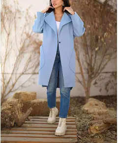 Catchy Coat Blue - Wool Material - for woman - SK Shop