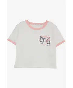 Kuromi & Melody Design Casual T-Shirt - Girls' Wear - Cotton