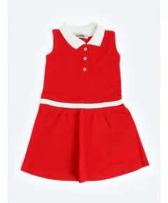 Giggles - Stylish Red Dress - Kids Girl - 100% Linen