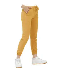 Elasticated Leg Trousers - Women's Wear - Polyester & Cotton - Yellow