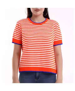 Short Sleeve Tricot T-shirt - Women's Wear - 70% Cotton & 30% Polyester