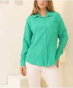 Single Pocket Shirt - Women's Wear - 95% Cotton & 5% Elastane