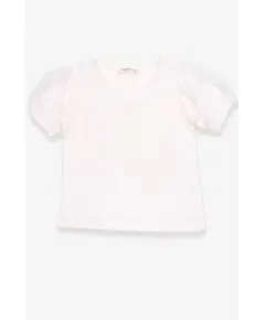 White T-Shirt - Girls' Wear - 90% Cotton & 10% Lycra