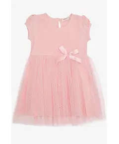 Dress Bow Tulle - Baby Girls' Wear - 90% Cotton & 10% Lycra