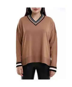 Long Sleeve Tricot Sweater - Women's Wear - 70% Cotton & 30% Polyester