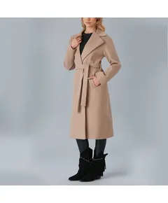 Coat with Belt and Drop Shoulder - Women's Wear - Turkey Fashion