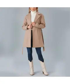 Short Coat with Belt - Women's Wear - Turkey Fashion