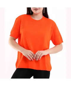 Short Sleeve Knit With Collar Motif - Women's Wear - 70% Cotton & 30% Polyester