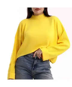 Long Sleeve Tricot Sweater - Women's Wear - 70% Cotton & 30% Polyester
