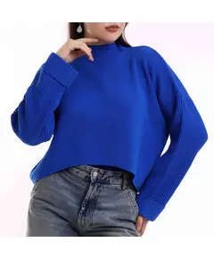 Long Sleeve Tricot Sweater - Women's Wear - 70% Cotton & 30% Polyester