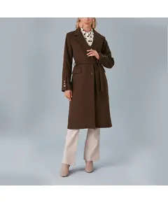 معطف بحزام و زراير على الذراع - ملابس نسائية - موضة تركية - Vista - تجارة هب