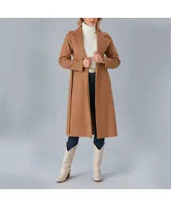 Coat with Belt and Drop Shoulder - Women's Wear - Turkey Fashion