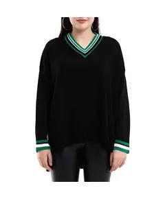 Long Sleeve Tricot Sweater - Women's Wear - 70% Cotton & 30% Polyester