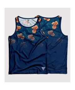 Sleeveless Printed Sports Tank Top Flowers - Men's Wear - Polyester