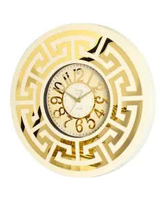 Revello Saat - Modern Wall Clock - Gold & Cream - Round Design