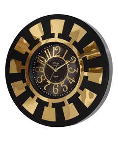 Revello Saat - Modern Wall Clock - Black & Gold - Round Design