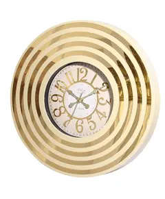 Revello Saat - Modern Wall Clock - Gold & Cream - Round Design