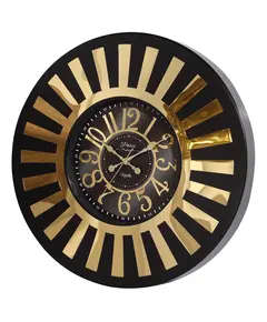 Revello Saat - Modern Wall Clock - Black & Gold - Round Design