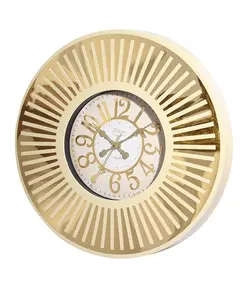 Revello Saat - Modern Wall Clock - Gold & Cream - Round Design