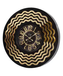 Revello Saat - Modern Wall Clock - Black & Gold - Round Design