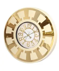 Revello Saat - Modern Wall Clock - Gold & Cream - Round Design