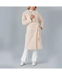 Collared Coat with Button Front and Belt - Women's Wear - Turkey Fashion