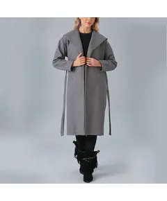 Coat with Fixed Hooded and Set Belt - Women's Wear - Turkey Fashion