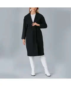 معطف بغطاء للرأس وحزام ثابت - ملابس نسائية - الموضة التركية - Vista - تجارة هب