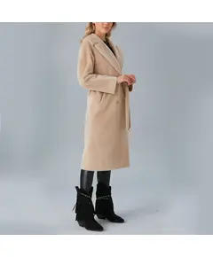 Collared Coat with Button Front and Belt - Women's Wear - Turkey Fashion