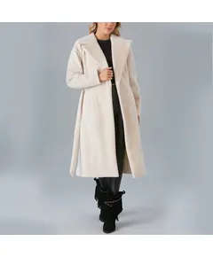معطف بحزام وكتف منسدل - ملابس نسائية - الموضة التركية - Vista - تجارة هب